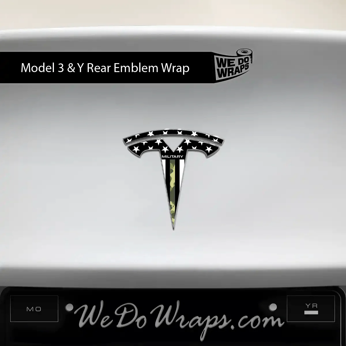 First Responders Armed Forces Tesla Emblem Decals (Front + Back) | Model Y - Image 2