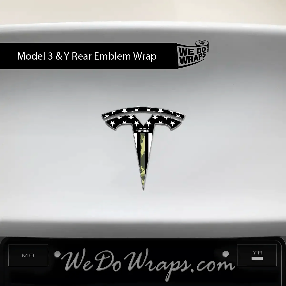 First Responders Armed Forces Tesla Emblem Decals (Front + Back) | Model Y - Image 4