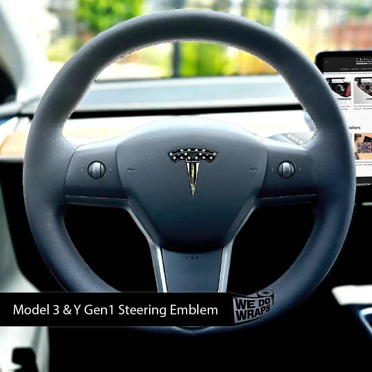 First Responders Armed Forces Tesla Steering Wheel Wrap | M3 2017-Jan 2024 - Image 4