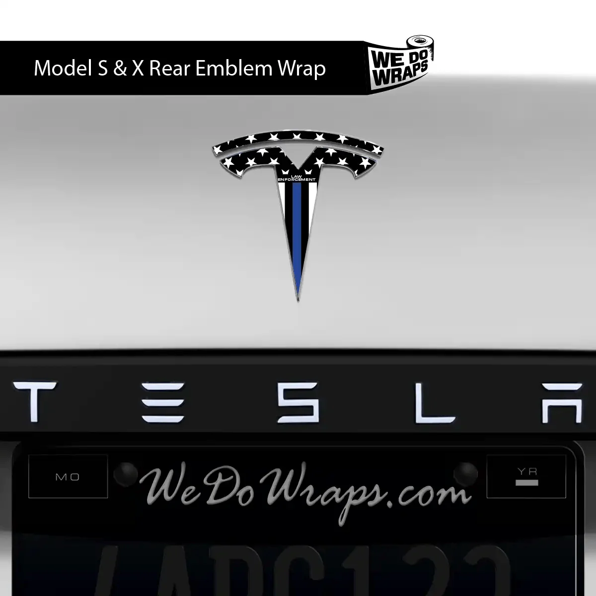 First Responders Law Enforcement Tesla Emblem Decals (Front + Back) | Model X - Image 2