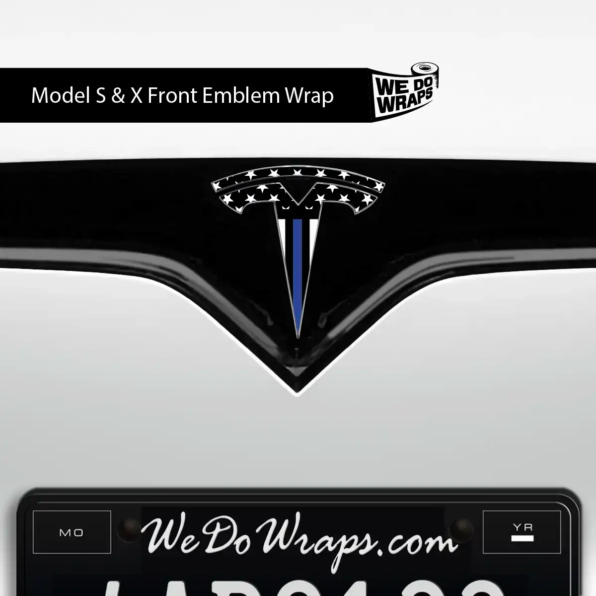 First Responders Law Enforcement Tesla Emblem Decals (Front + Back) | Model X - Image 3