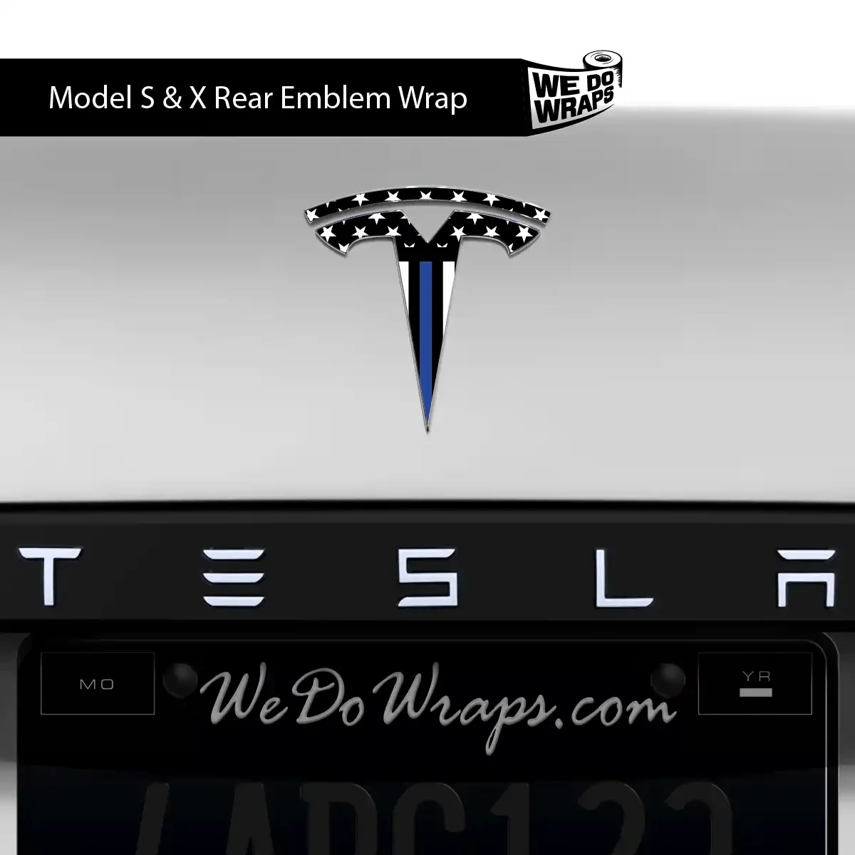 First Responders Law Enforcement Tesla Emblem Decals (Front + Back) | Model X - Image 4