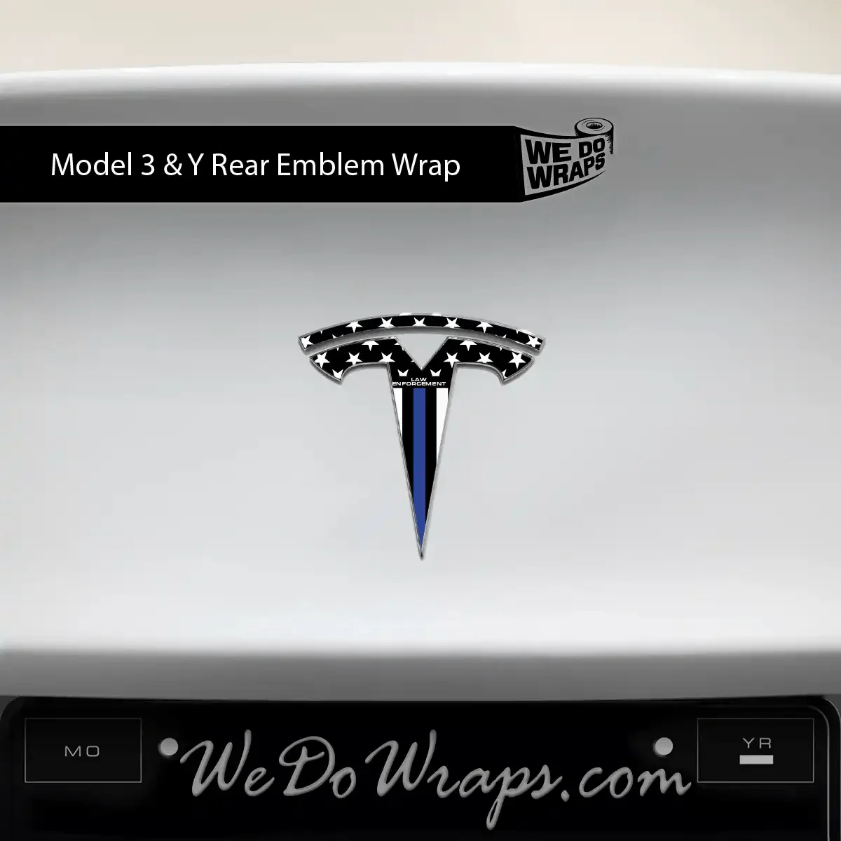 First Responders Law Enforcement Tesla Emblem Decals (Front + Back) | Model Y - Image 2