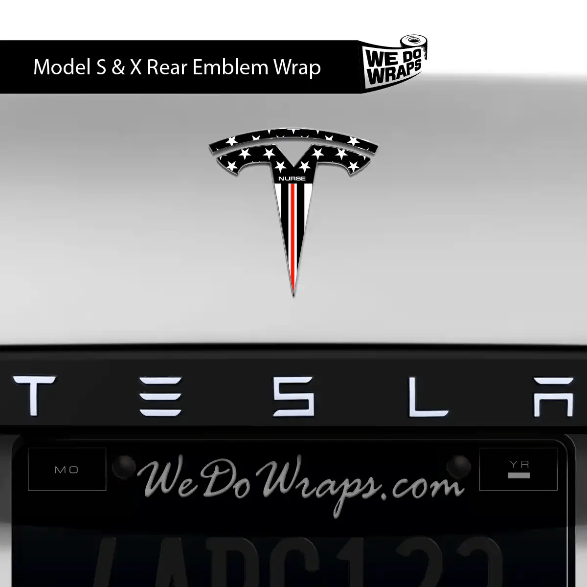 First Responders Nurse Tesla Emblem Decals (Front + Back) | Model S - Image 2