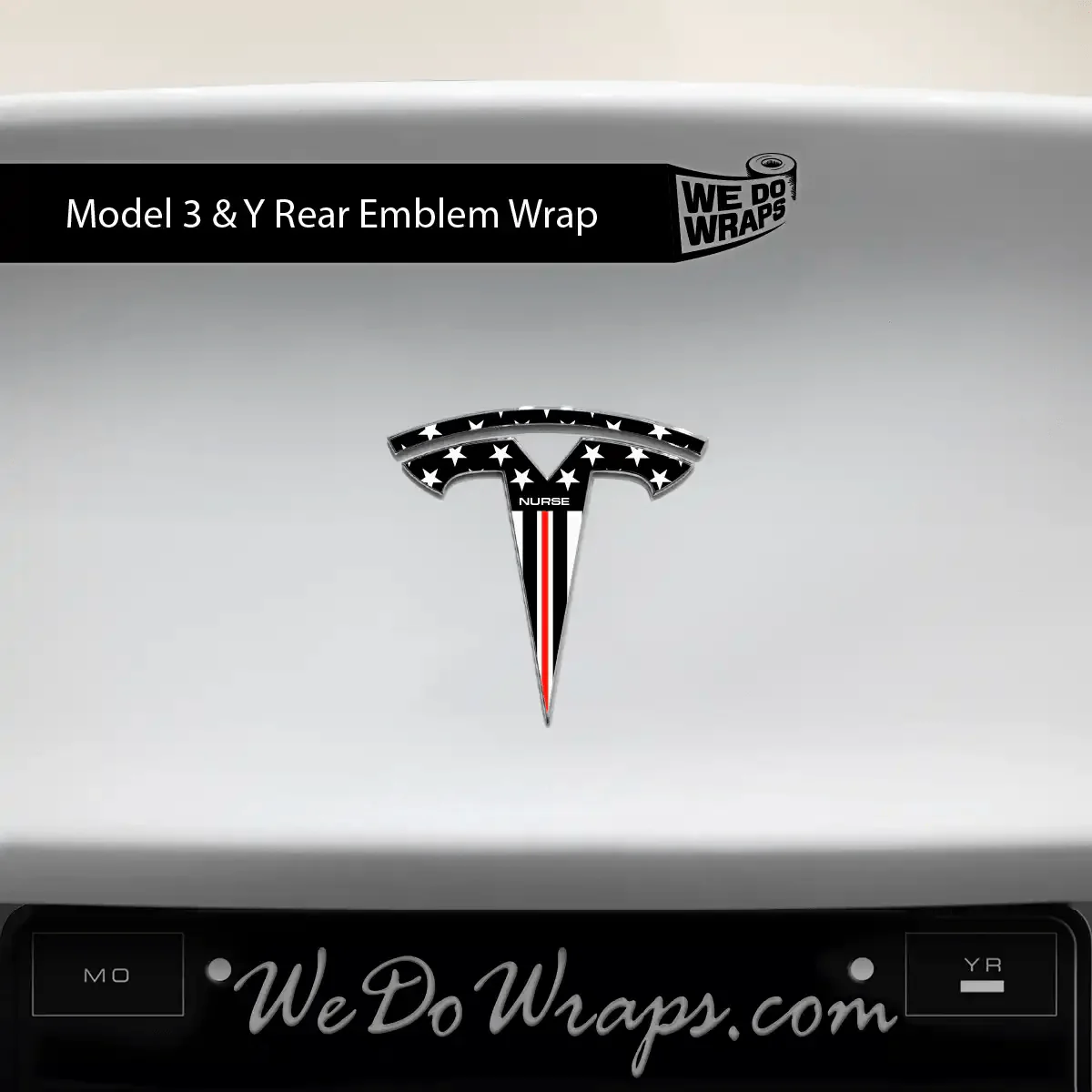 First Responders Nurse Tesla Emblem Decals (Front + Back) | Model 3 - Image 2