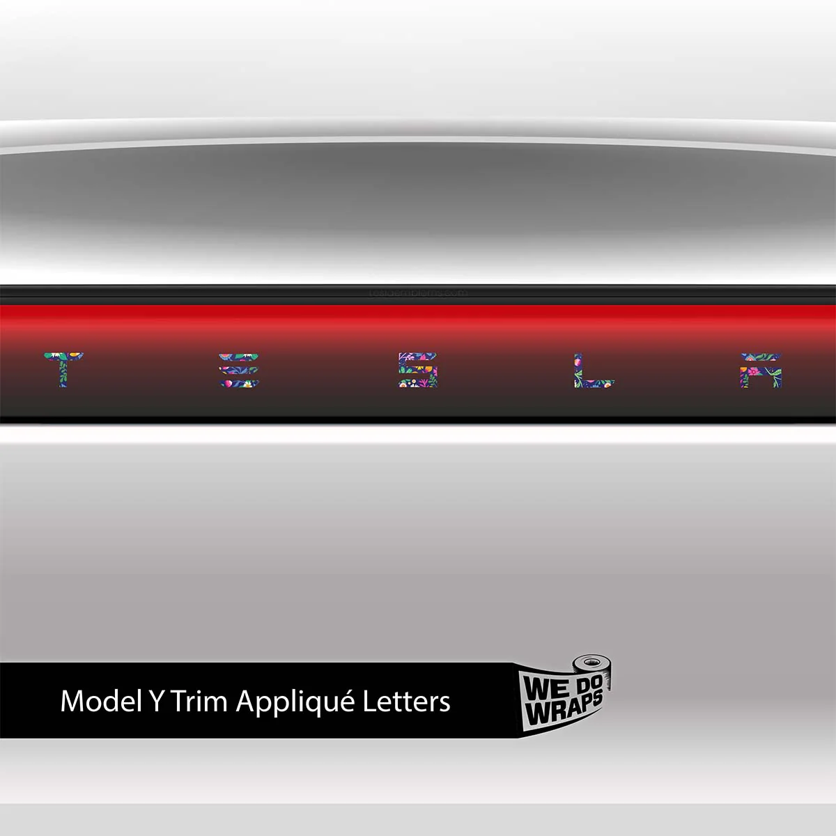Floral Meadow Tesla Emblem Decals (Front + Back) | Model Y - Image 3