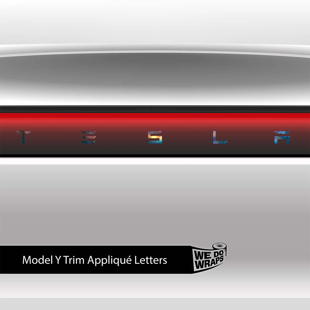 Galaxy Tesla Emblem Decals (Front + Back) | Model Y - Image 3
