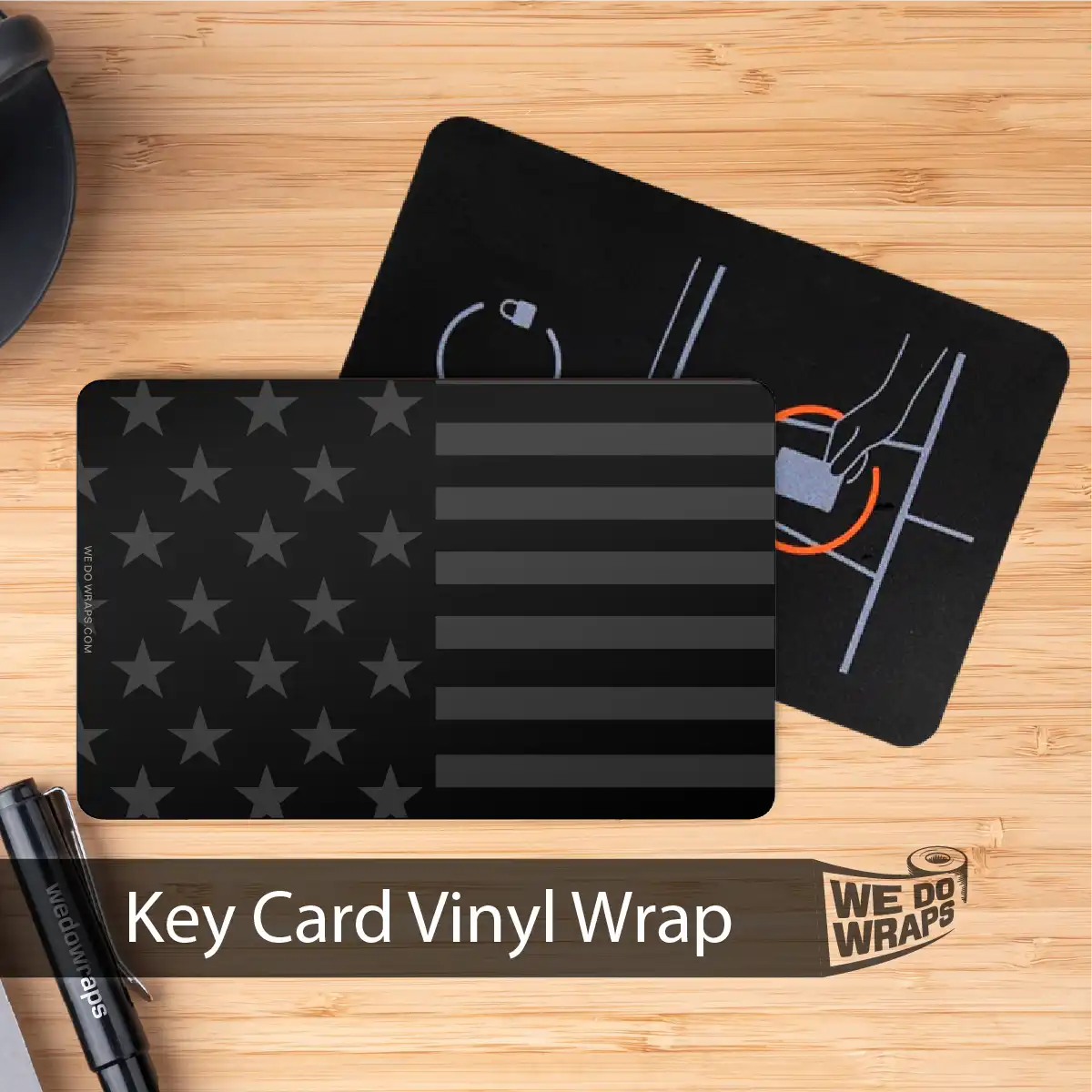 Ghost Black Patriot Flag | NFC Key Card Wrap - Image 3