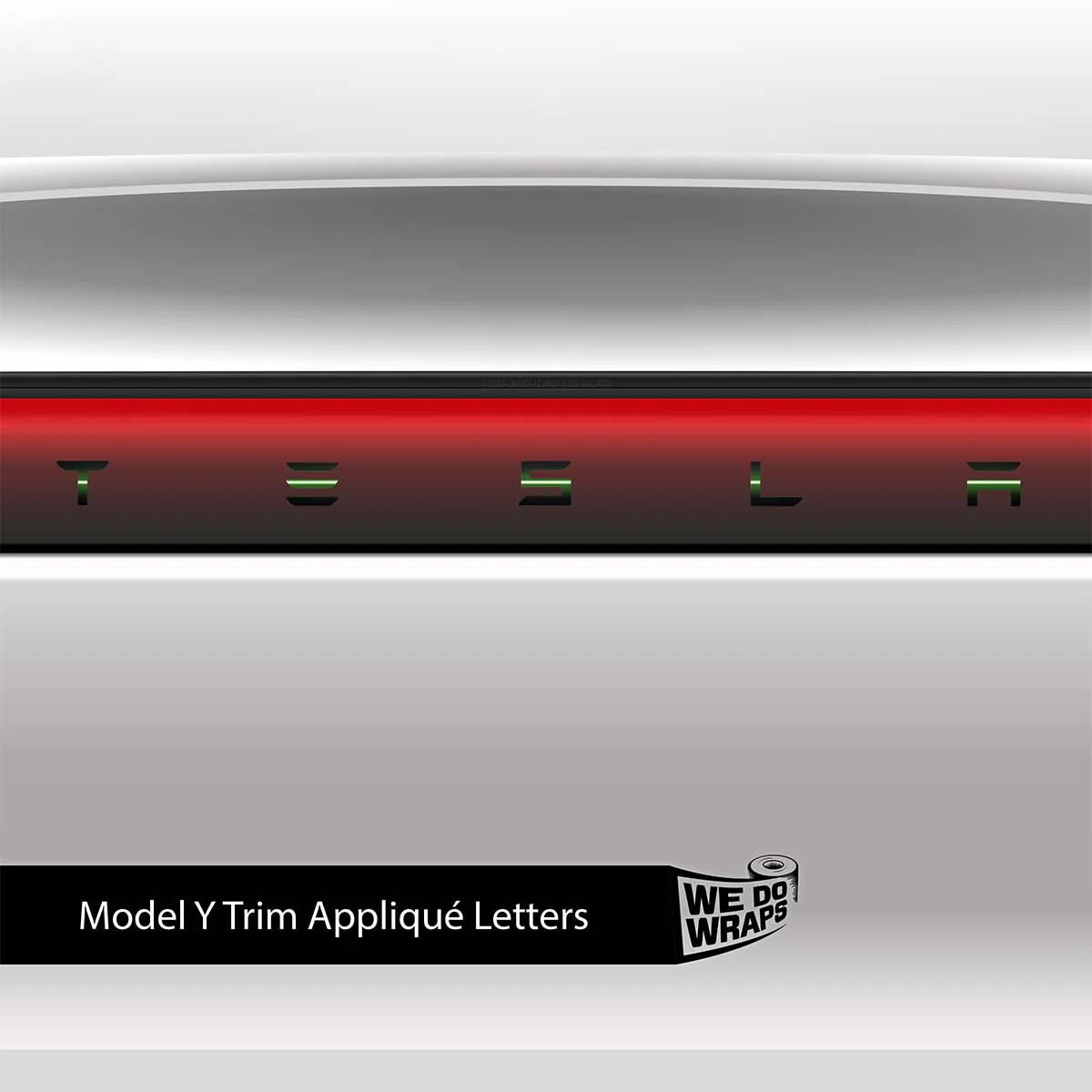 Green Laser Sword Tesla Emblem Decals (Front + Back) | Model Y - Image 3