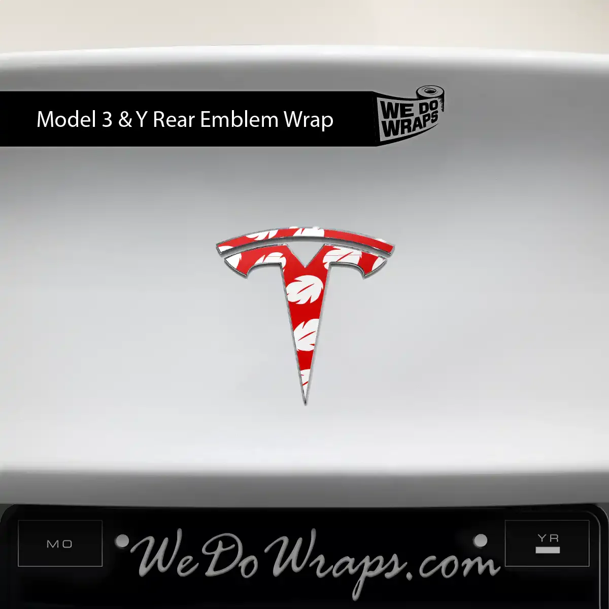 Hawaiian Tesla Emblem Decals (Front + Back) | Model 3 - Image 2