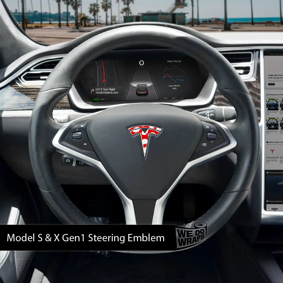 Hawaiian Tesla Steering Wheel Wrap | Model S - Image 2