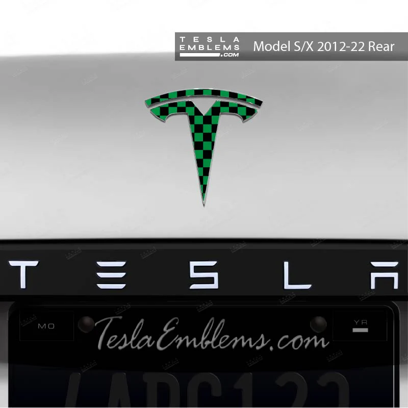 Ichimatsu Pattern Tesla Emblem Decals (Front + Back) | Model S - Image 2