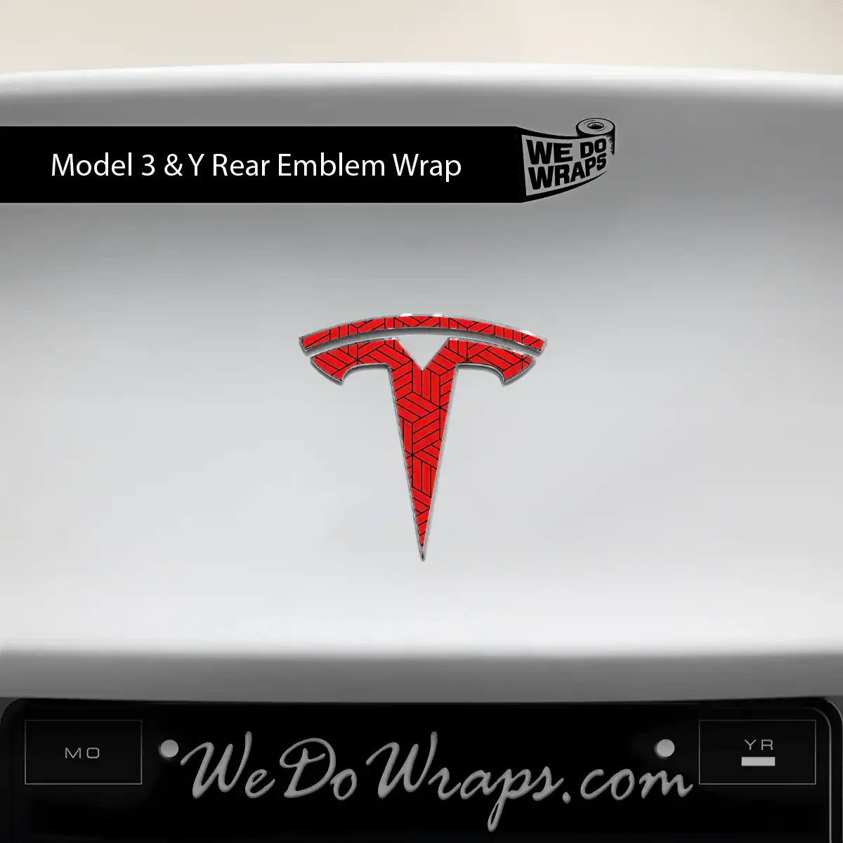 Isometric 3D Pattern Tesla Emblem Decals (Front + Back) | Model 3 - Image 3
