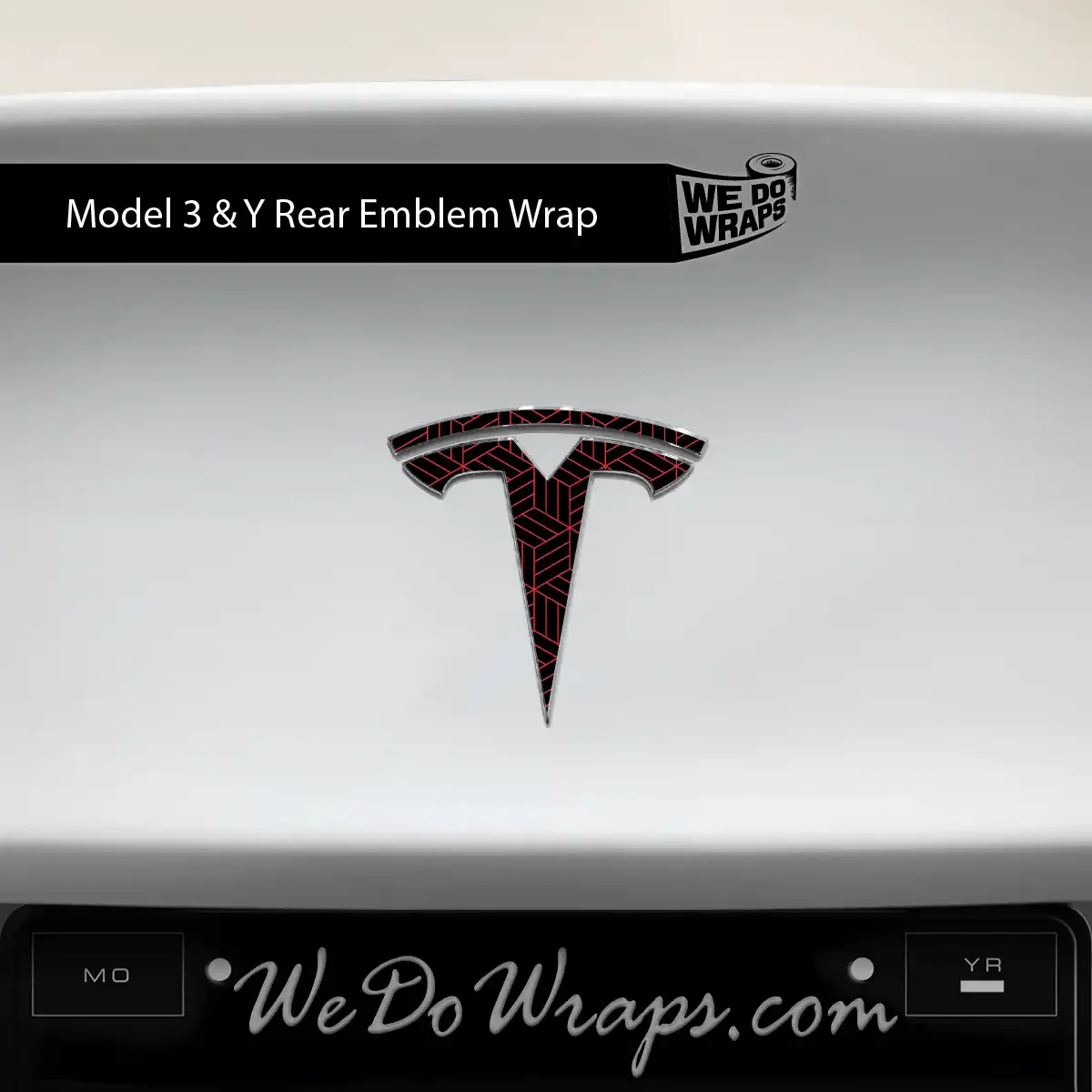 Isometric 3D Pattern Tesla Emblem Decals (Front + Back) | Model 3 - Image 4