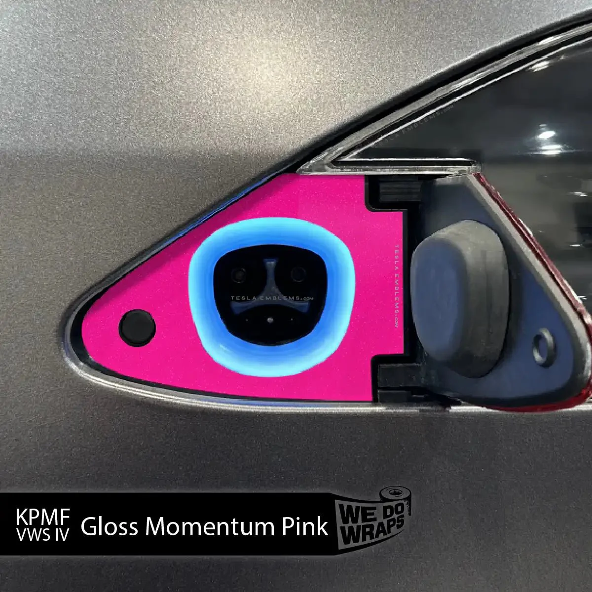 KPMF Gloss Momentum Pink Tesla Charge Port Wrap | Model S - Image 2