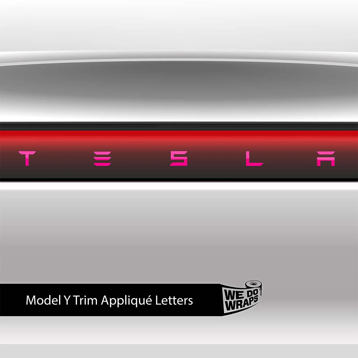 KPMF Gloss Momentum Pink Tesla Emblem Decals (Front + Back) | Model Y - Image 4