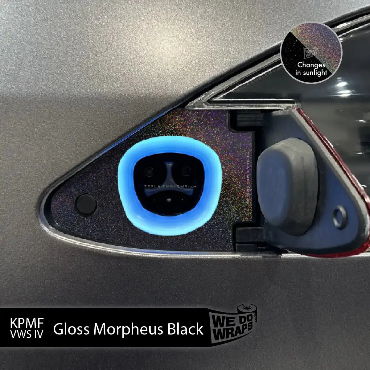 KPMF Gloss Morpheus Black Tesla Charge Port Wrap | Model S - Image 2