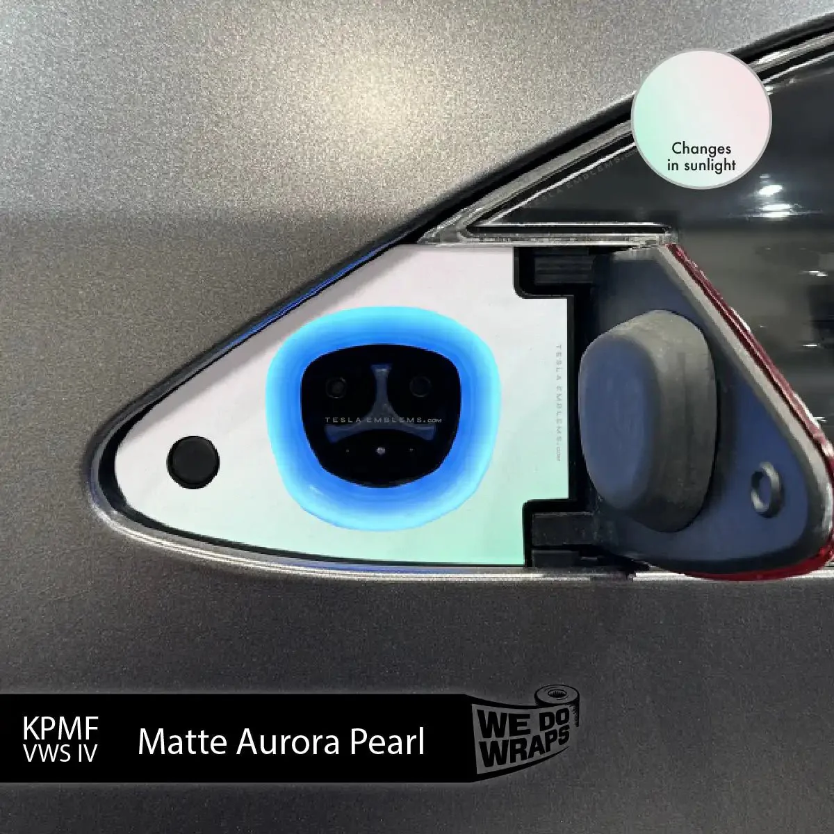 KPMF Matte Aurora Pearl Tesla Charge Port Wrap | Model S - Image 2