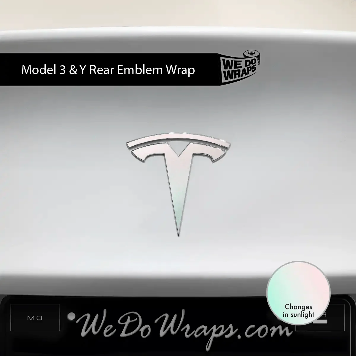 KPMF Matte Aurora Pearl Tesla Emblem Decals (Front + Back) | Model 3 - Image 3