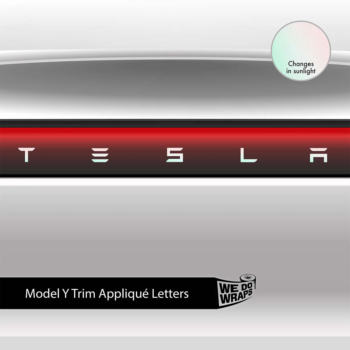 KPMF Matte Aurora Pearl Tesla Emblem Decals (Front + Back) | Model Y - Image 4