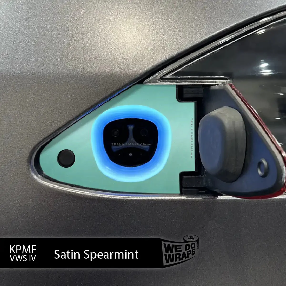 KPMF Satin Spearmint Tesla Charge Port Wrap | Model S - Image 2