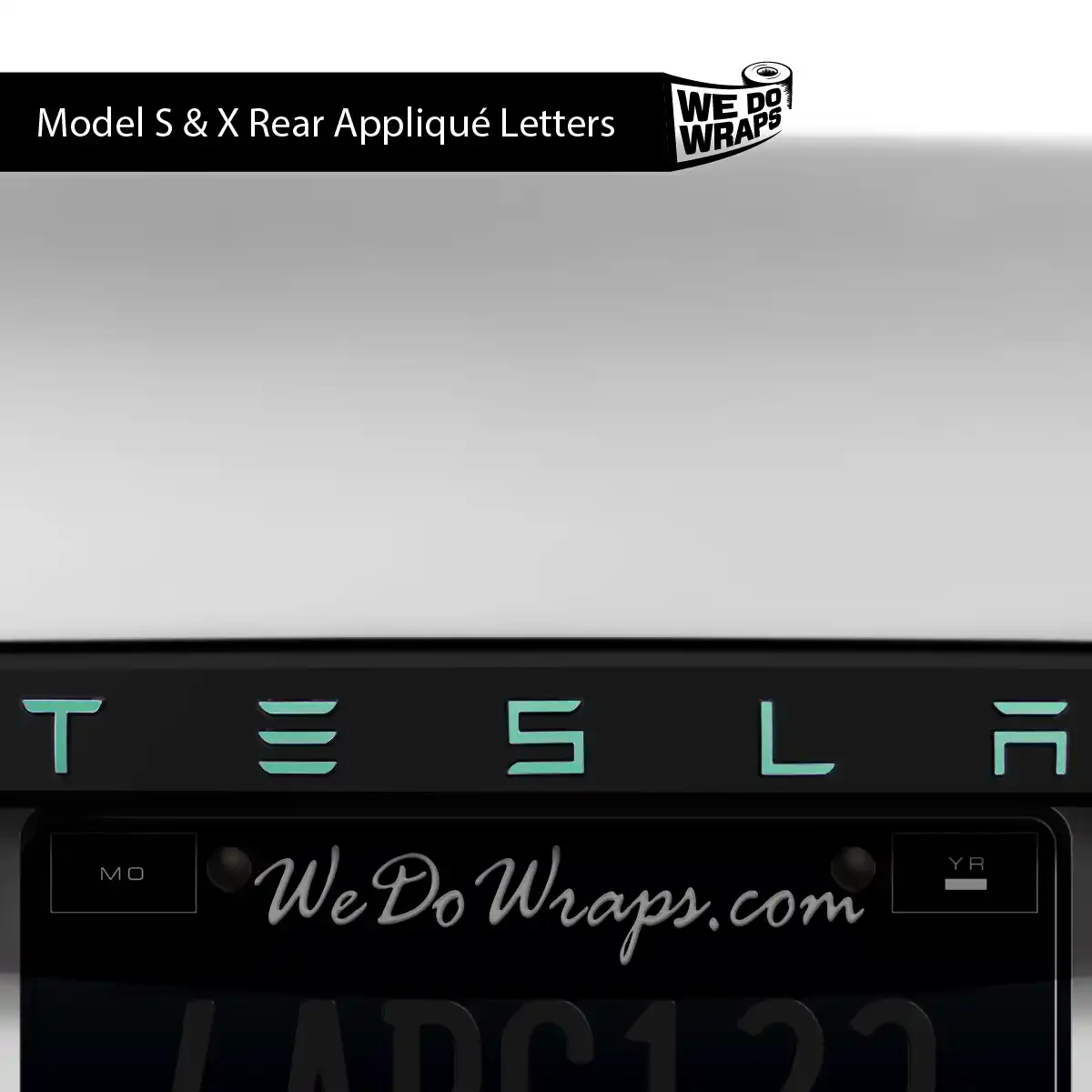 KPMF Satin Spearmint Tesla Emblem Decals (Front + Back) | Model S - Image 4