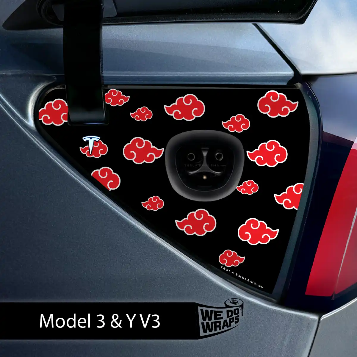 Kumo Clouds Tesla Charge Port Wrap | Model 3 - Image 2