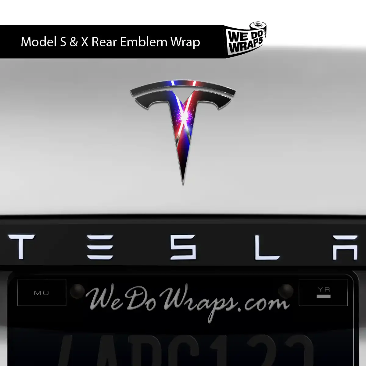 Laser Sword Clash Tesla Emblem Decals (Front + Back) | Model S - Image 2