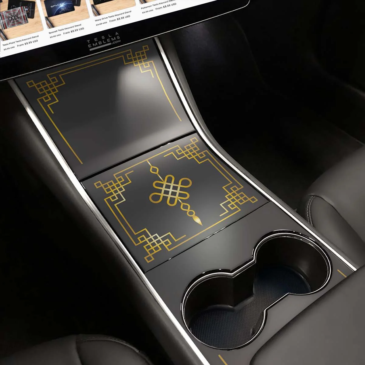 Lucky Knot | Tesla Center Console Wrap Kit | Model 3 ’17-20 - Image 3