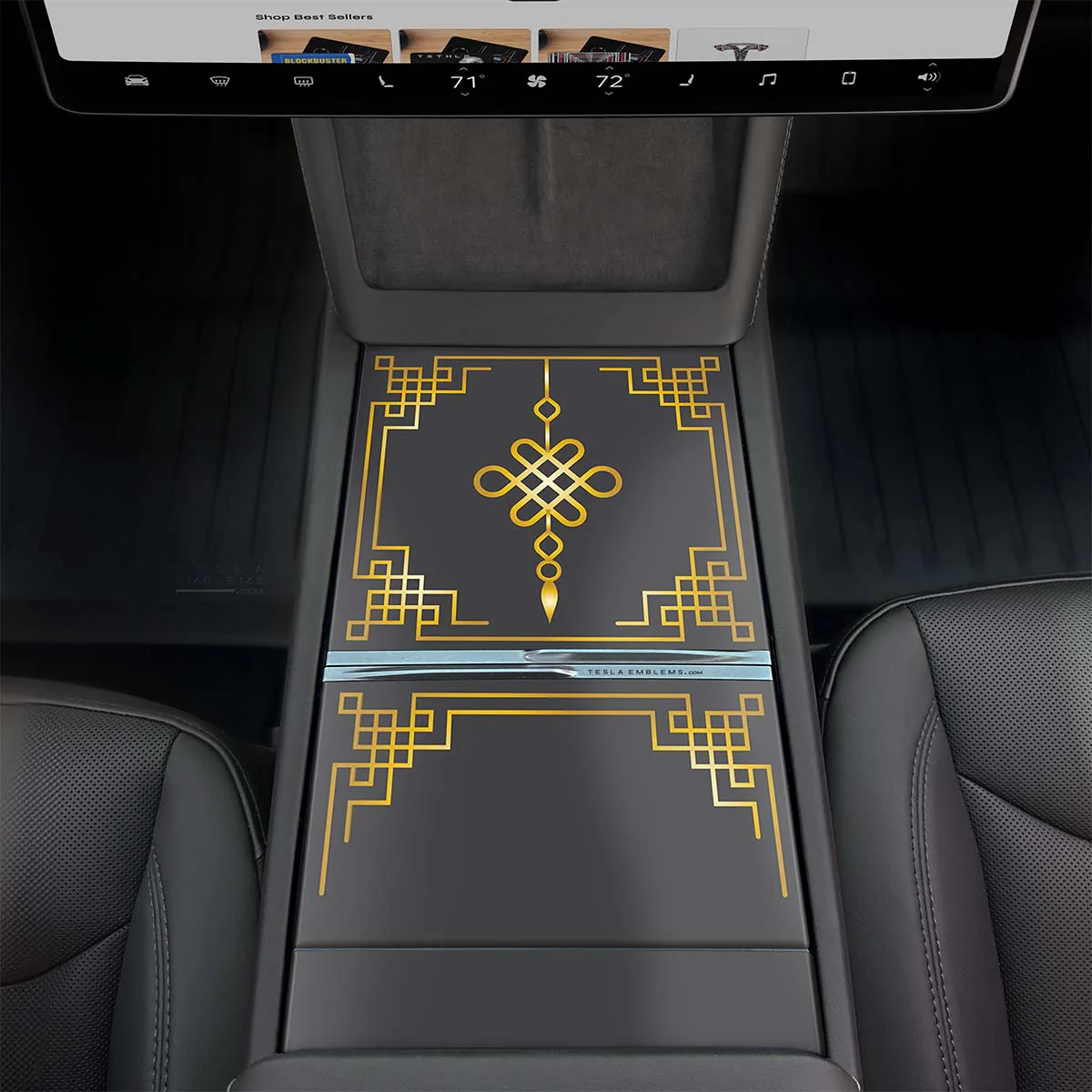 Lucky Knot | Tesla Center Console Wrap Kit | Model 3 '24-26 Refresh - Image 3