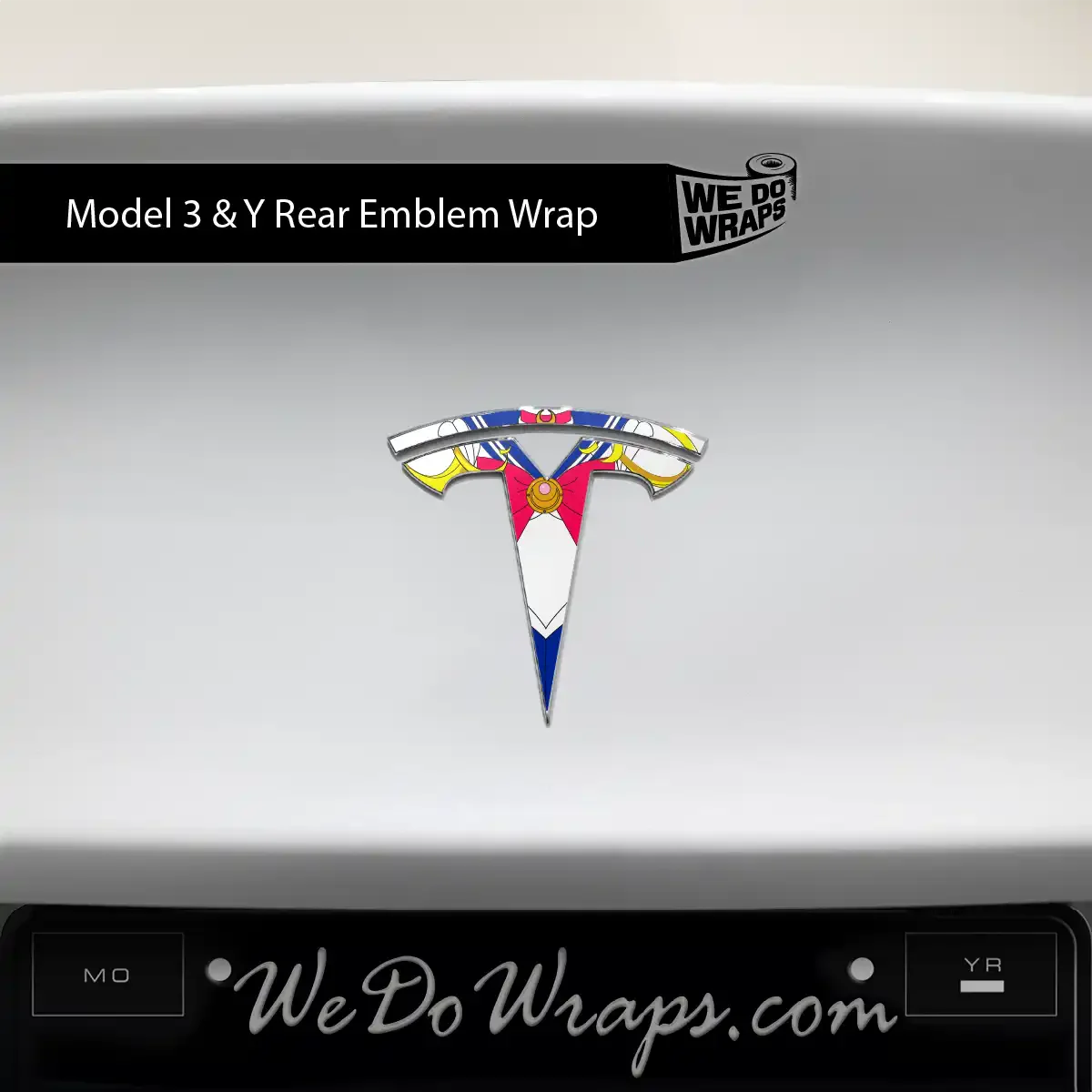 Magical Girl Tesla Emblem Decals (Front + Back) | Model 3 - Image 2