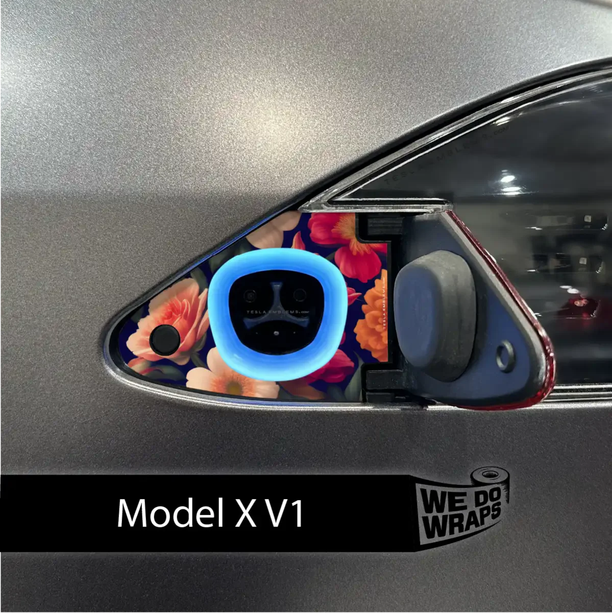 Midnight Bloom Tesla Charge Port Wrap | Model X - Image 2
