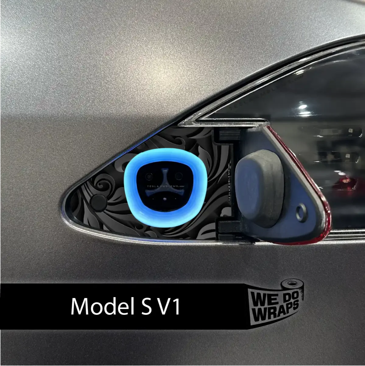 Nocturnal Petals Tesla Charge Port Wrap | Model S - Image 2