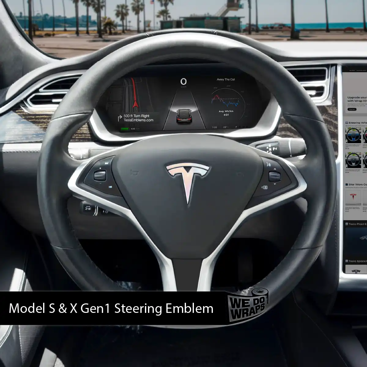 Pastel Galaxy Tesla Steering Wheel Wrap | Model S - Image 2