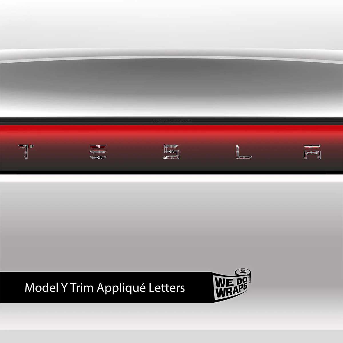 Plaid Performance Mode Tesla Emblem Decals (Front + Back) | Model Y - Image 3