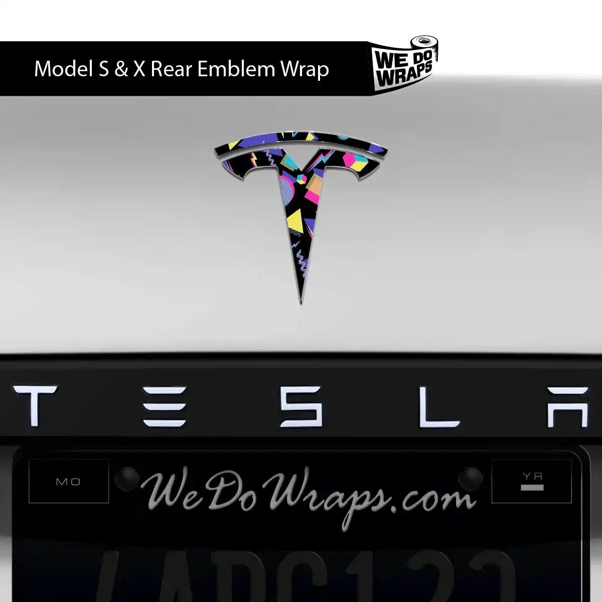 Rad 80's Tesla Emblem Decals (Front + Back) | Model S - Image 2