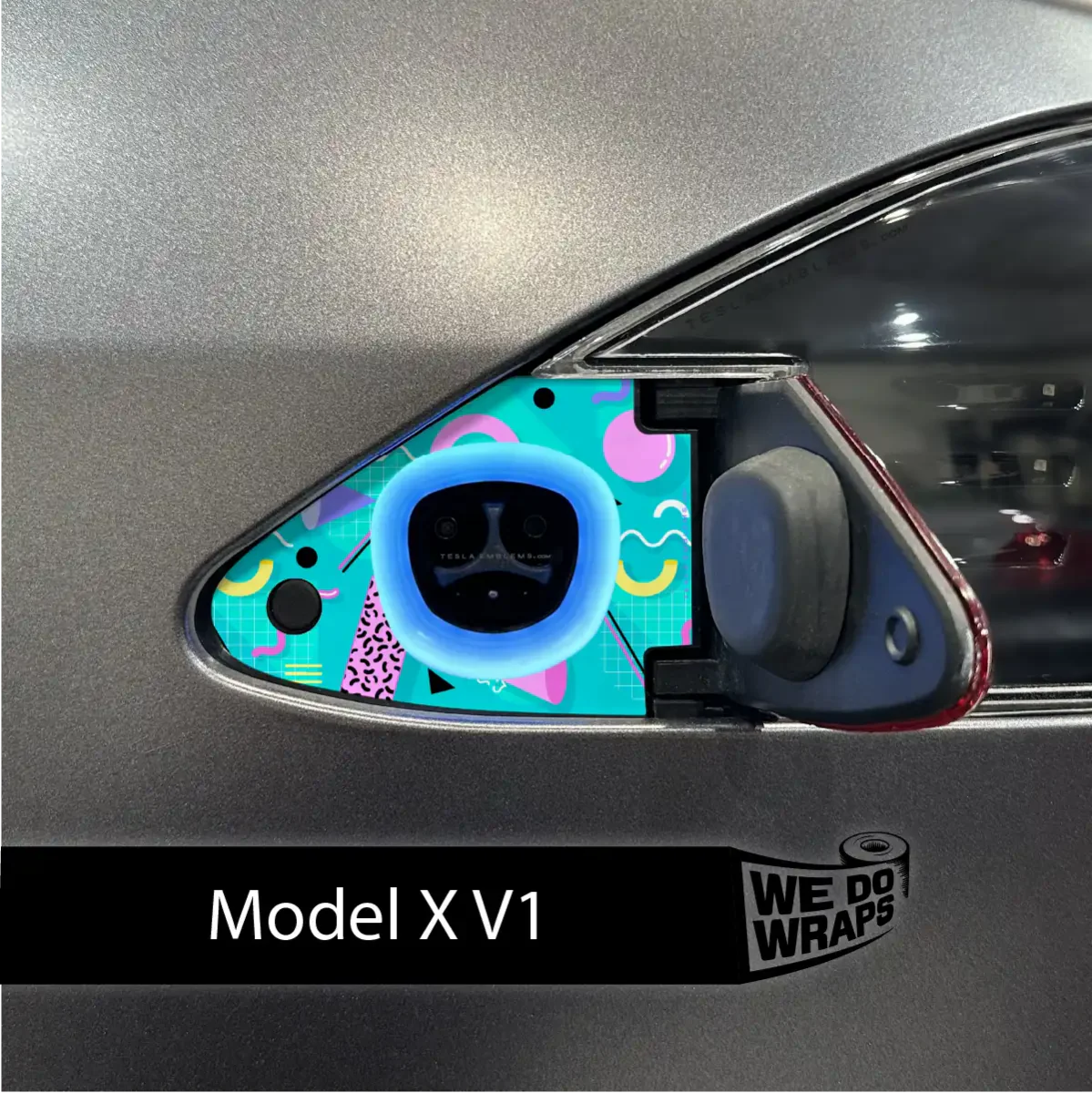 Retro Rewind Tesla Charge Port Wrap | Model X - Image 2