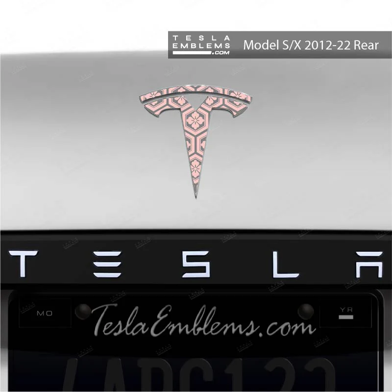 Sakura Hex Tesla Emblem Decals (Front + Back) | Model S - Image 3