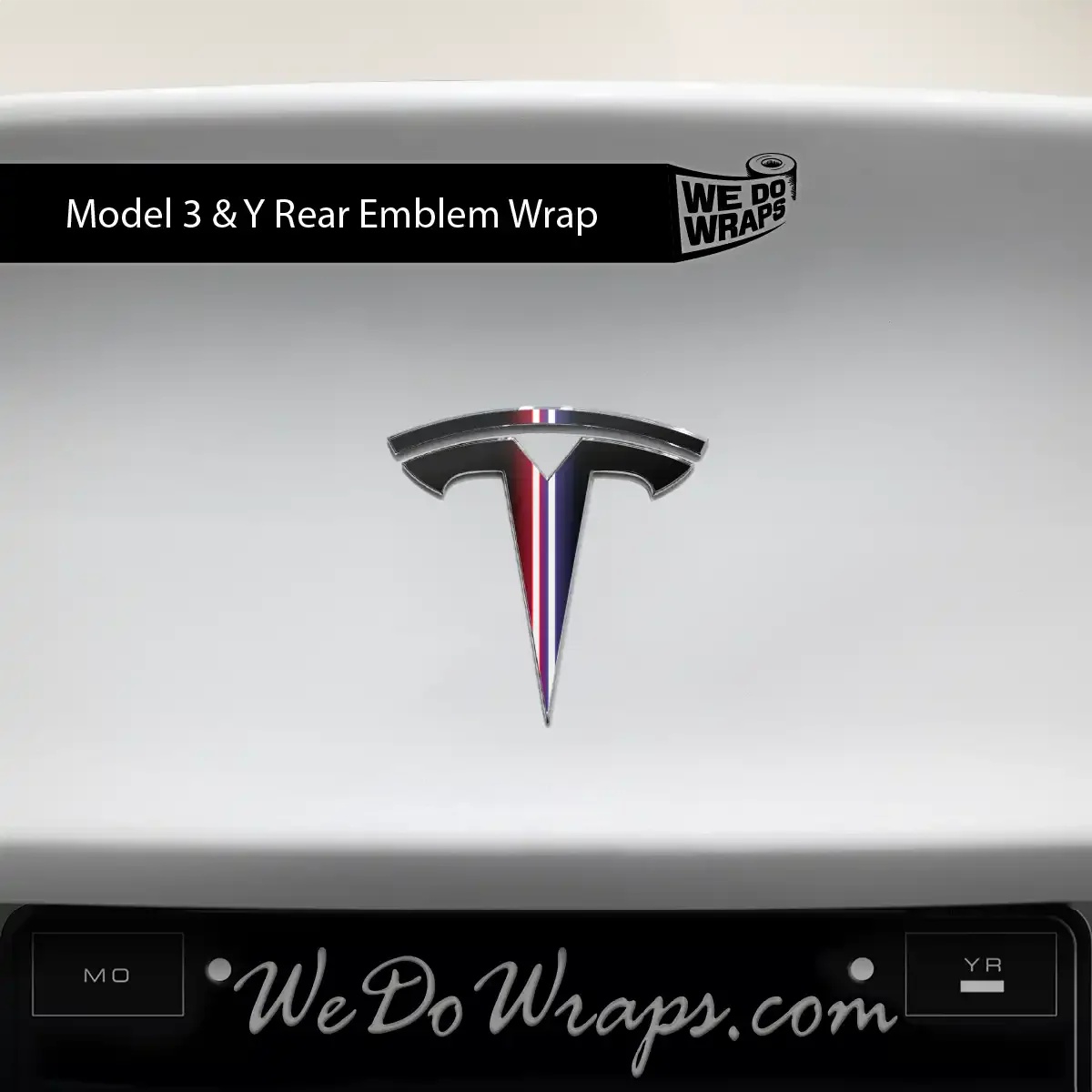 Side by Side Laser Sword Tesla Emblem Decals (Front + Back) | Model Y - Image 2