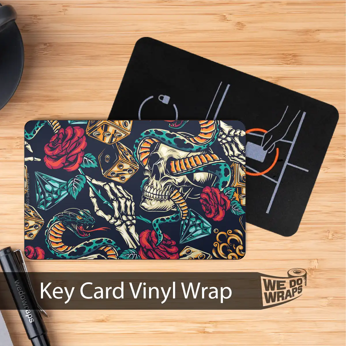 Skull & Roses Tattoo Art | NFC Key Card Wrap - Image 3