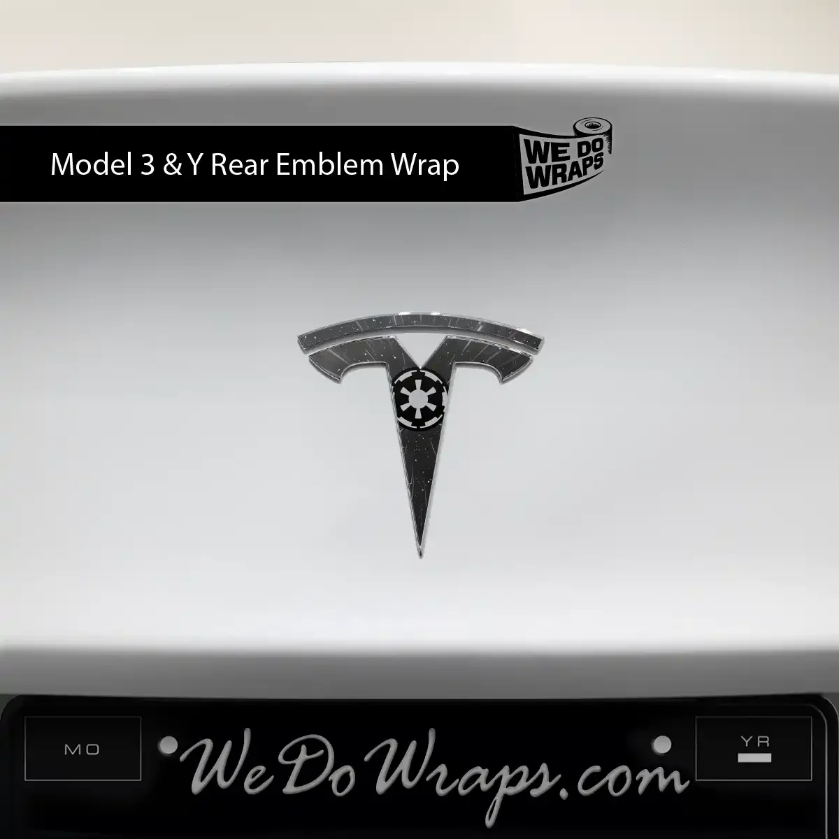 Space Gear Tesla Emblem Decals (Front + Back) | Model Y - Image 2