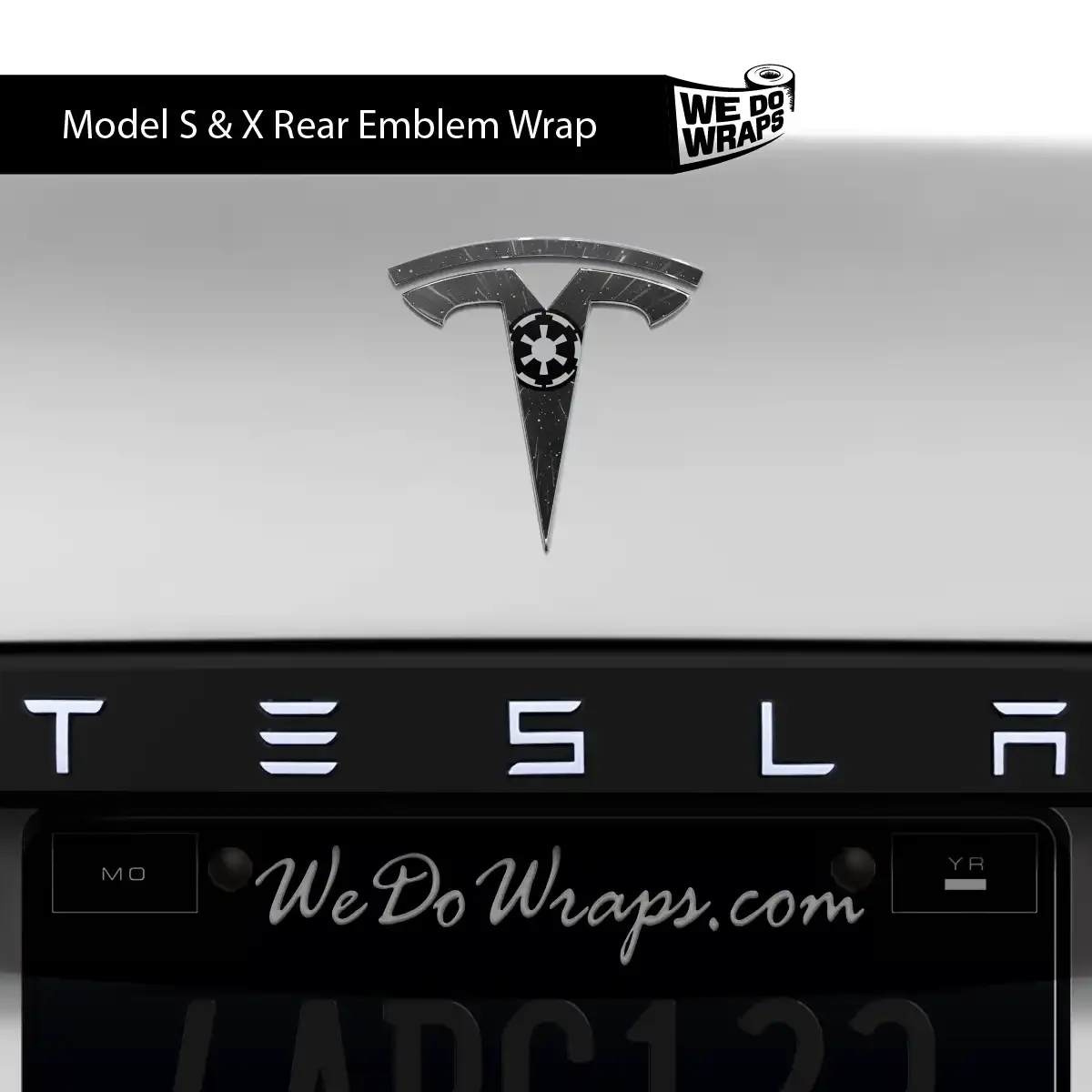 Space Gear Tesla Emblem Decals (Front + Back) | Model X - Image 2
