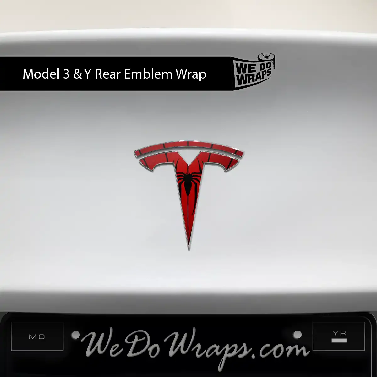 Spidey Senses Tesla Emblem Decals (Front + Back) | Model 3 - Image 2