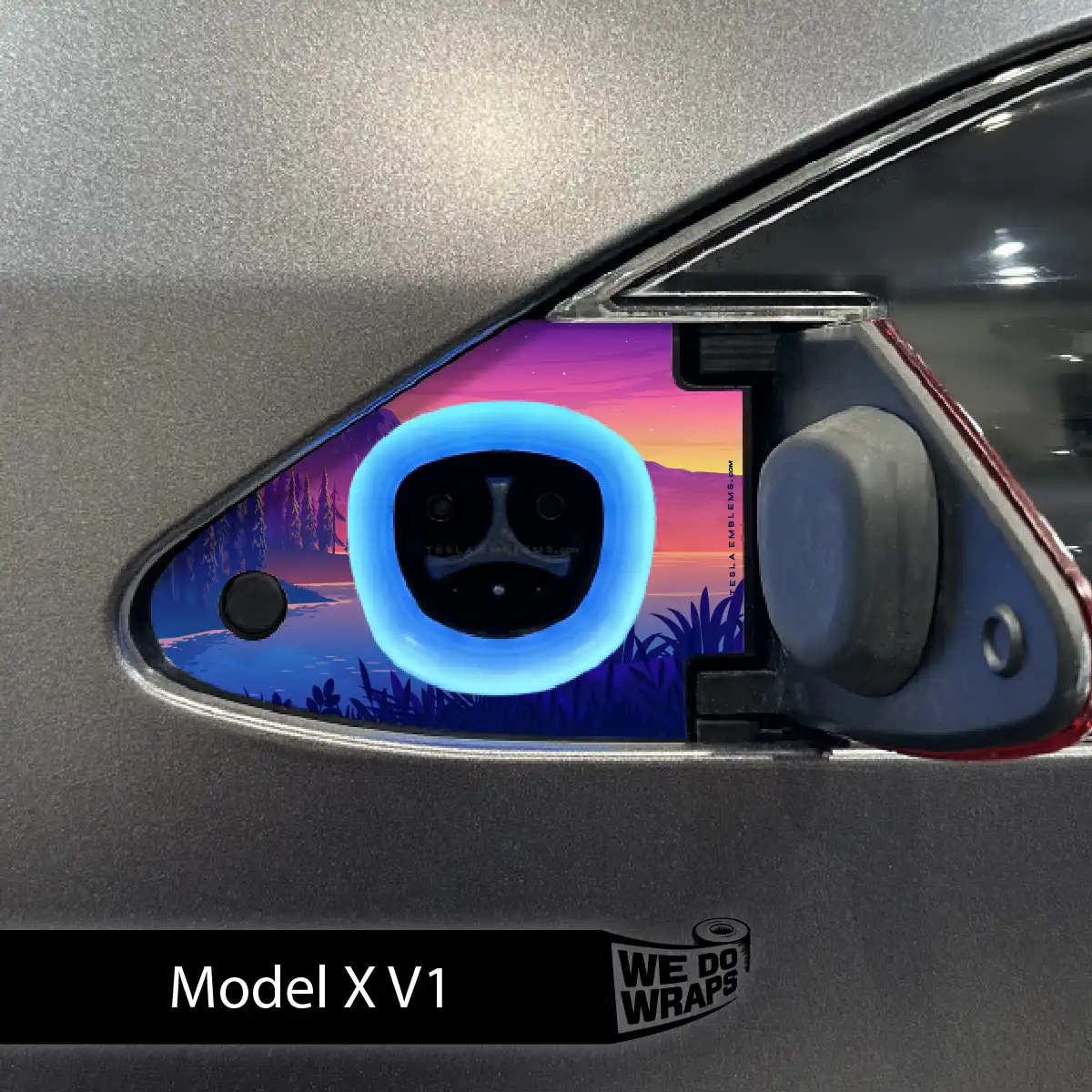 Sunset Beach Tesla Charge Port Wrap | Model X - Image 2