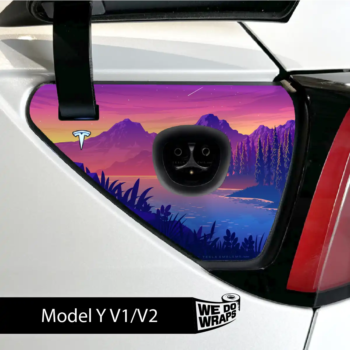 Sunset Beach Tesla Charge Port Wrap | Model Y - Image 2