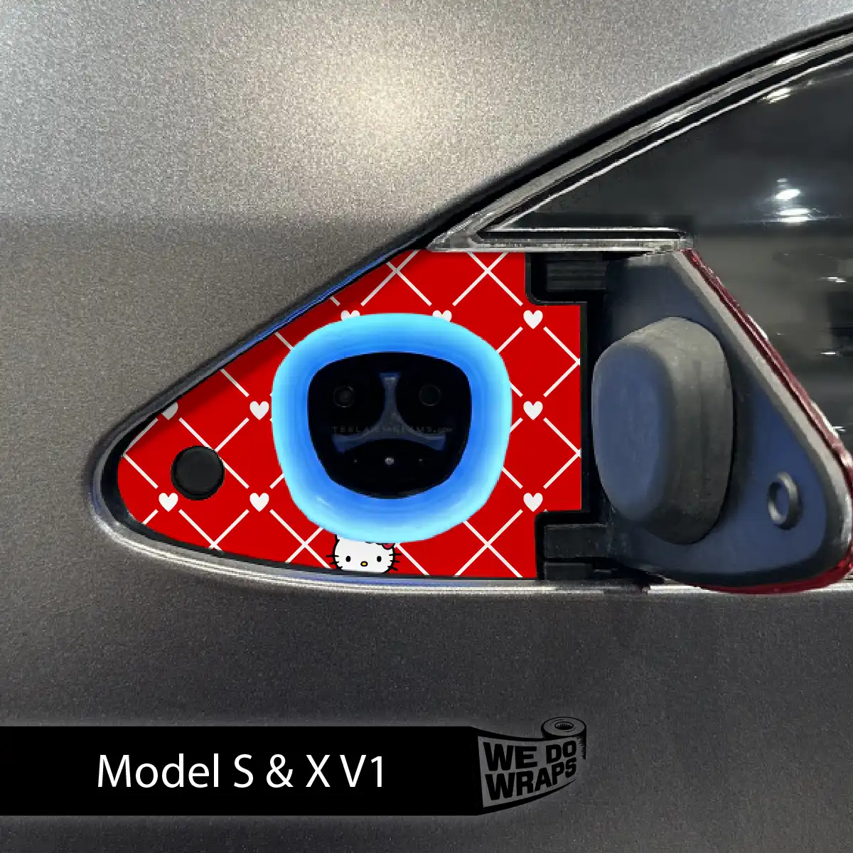 Sweet Kitty Tesla Charge Port Wrap | Model X - Image 3