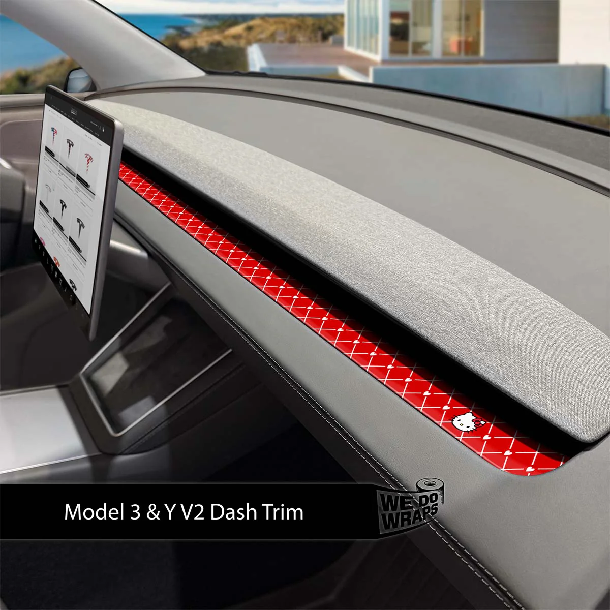 Sweet Kitty Tesla Dash Trim Wrap | Model Y 2026 - Image 2