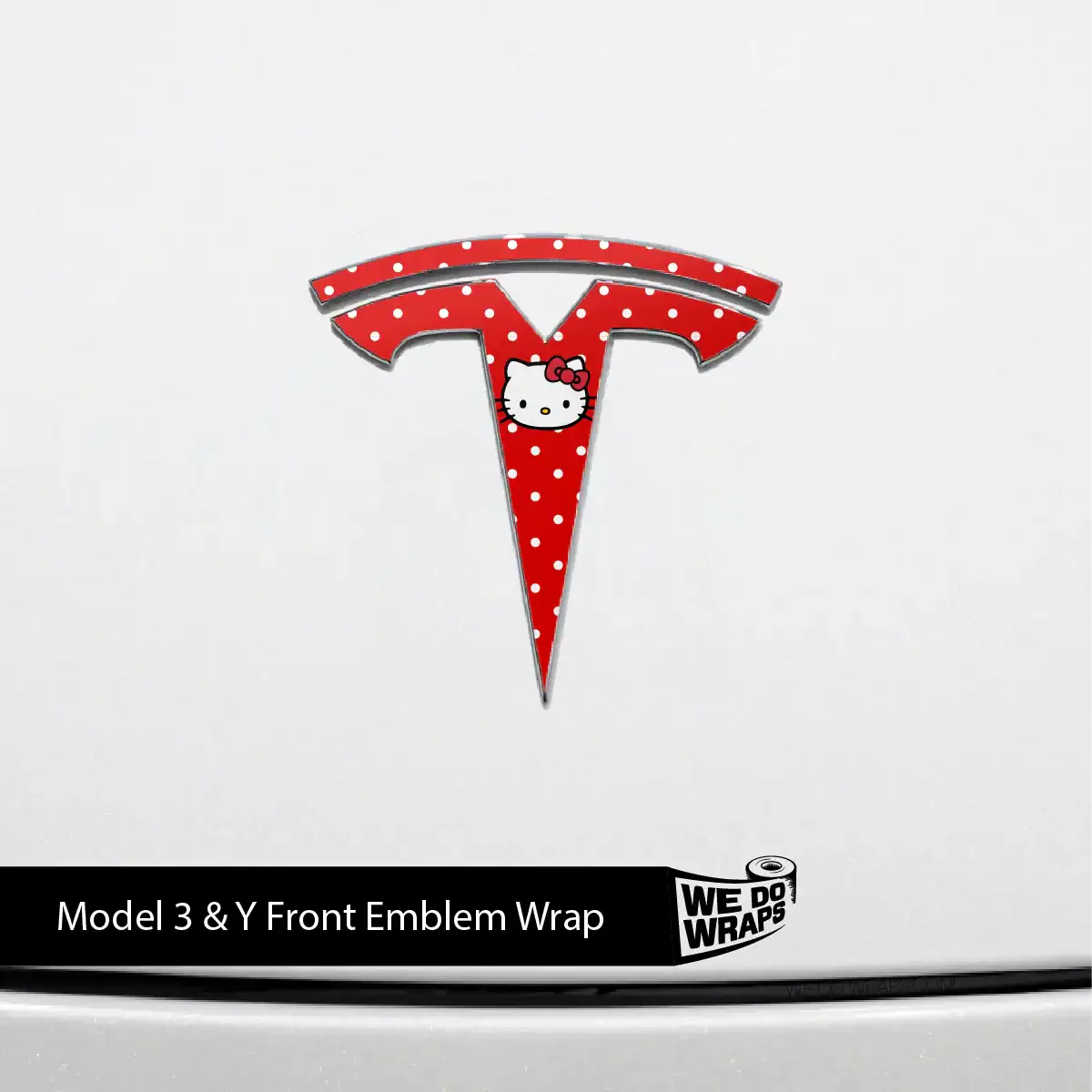 Sweet Kitty Tesla Emblem Decals (Front + Back) | Model 3 - Image 2