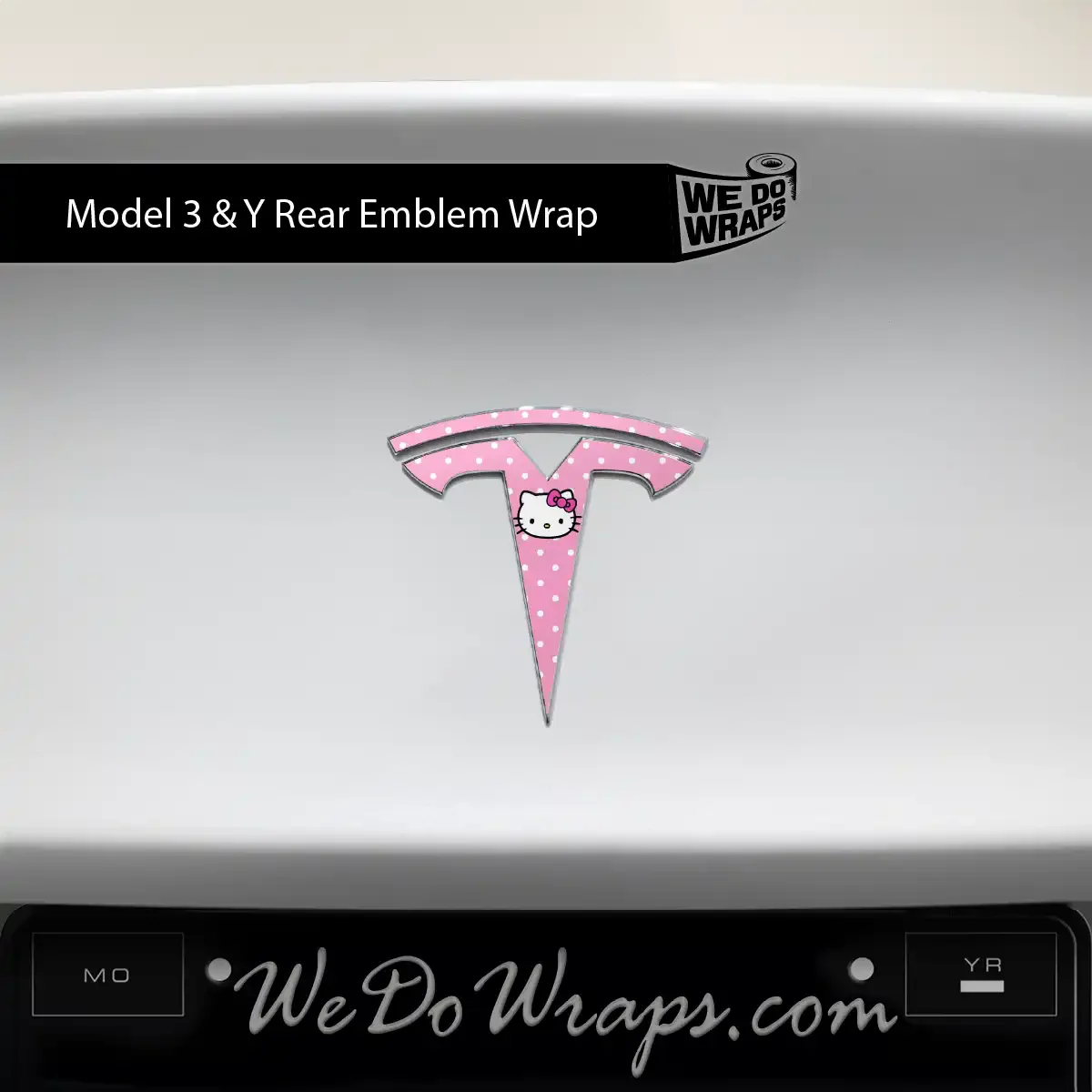 Sweet Kitty Tesla Emblem Decals (Front + Back) | Model 3 - Image 3