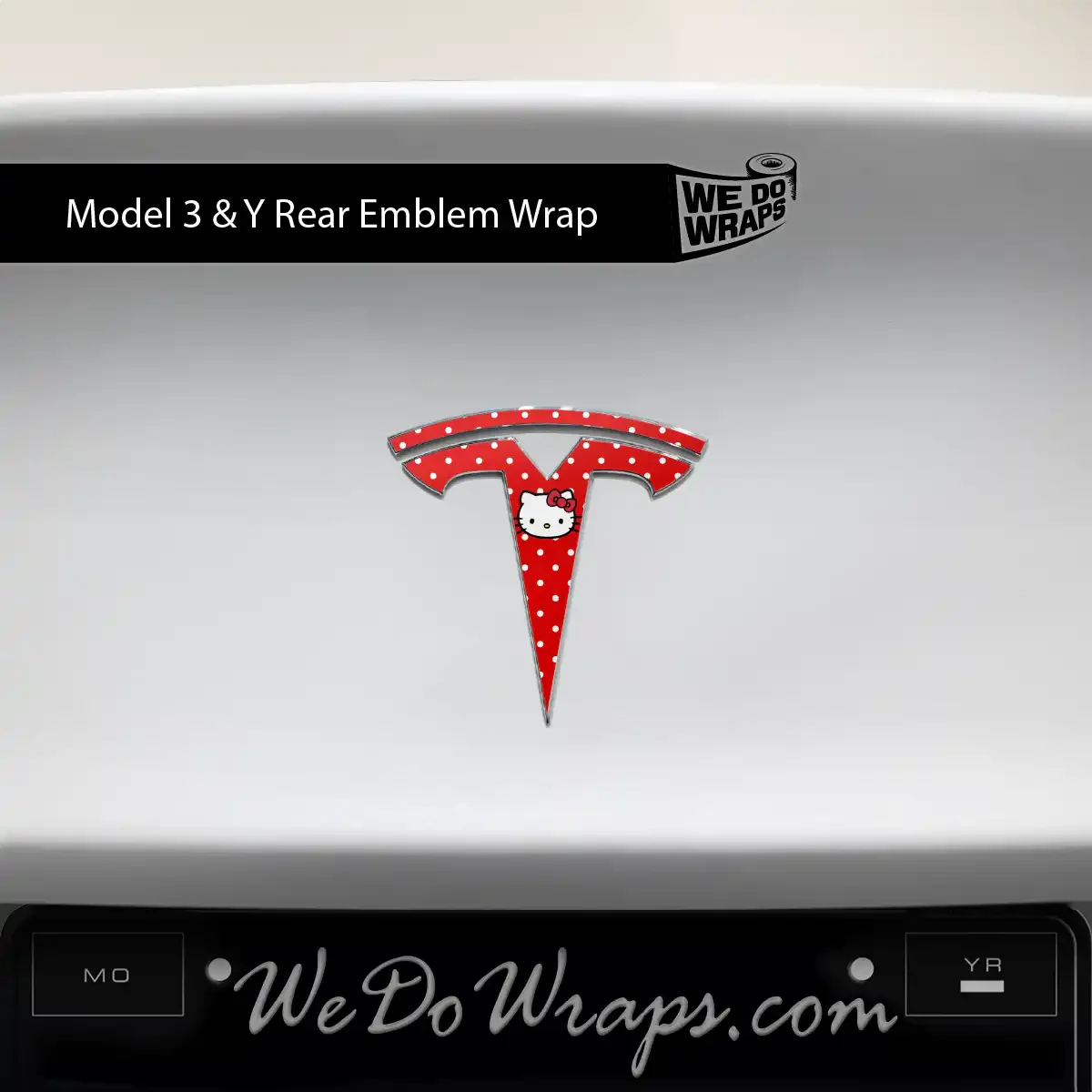 Sweet Kitty Tesla Emblem Decals (Front + Back) | Model 3 - Image 4